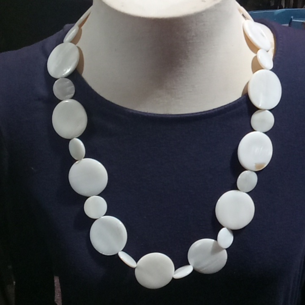 Mother of Pearl Necklace with sterling silver clasp